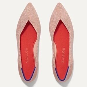 Like New- Rothy’s- Rosé Metallic Point Size 9.5- RARE/H2F